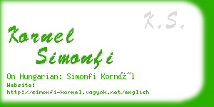 kornel simonfi business card